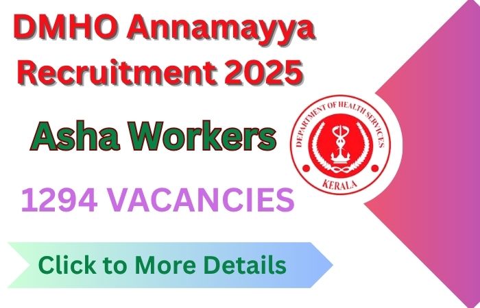 DMHO Annamayya Recruitment 2025 Apply 1294 Asha Workers Posts